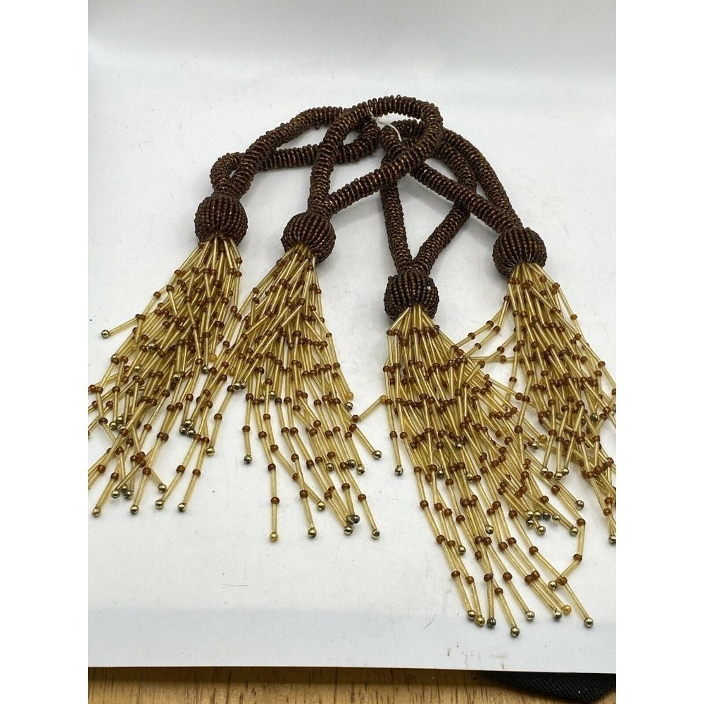 Set Of 4 Conso Trims Beaded Opulence 40083 COPPER GOLD Decorative 5.5" Tassel